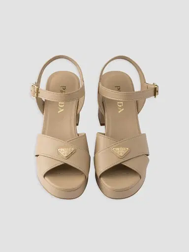 Prada Women's Nappa Leather Platform Sandals | Thumbnail 2 Prada Women's Nappa Leather Platform Sandals | Thumbnail 2
