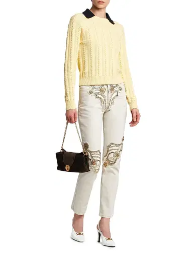Versace Women's Medusa Suede Clutch - Moka Gold | Thumbnail 2 Versace Women's Medusa Suede Clutch - Moka Gold | Thumbnail 2