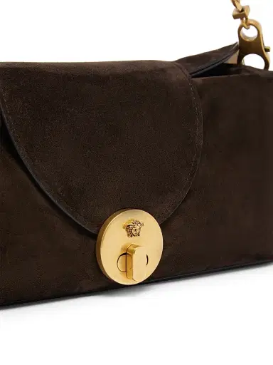 Versace Women's Medusa Suede Clutch - Moka Gold | Thumbnail 6 Versace Women's Medusa Suede Clutch - Moka Gold | Thumbnail 6