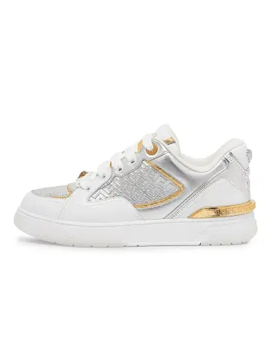 Versace Men's Laminated Leather Sneakers - White Silver - Size 14 | Thumbnail 6 Versace Men's Laminated Leather Sneakers - White Silver - Size 14 | Thumbnail 6