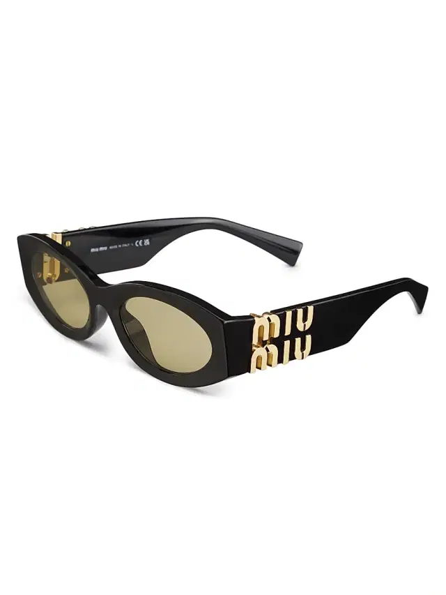 Miu Miu Women's 54MM Logo-Accented Oval Sunglasses - Black Brown