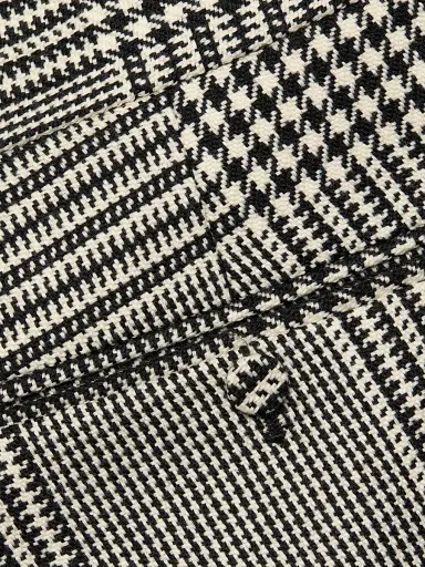 TOM FORD Men's Master Prince of Wales Wool Trousers - Black White | Thumbnail 6