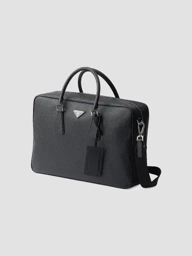 Prada Men's Saffiano Leather Work Bag | Thumbnail 2