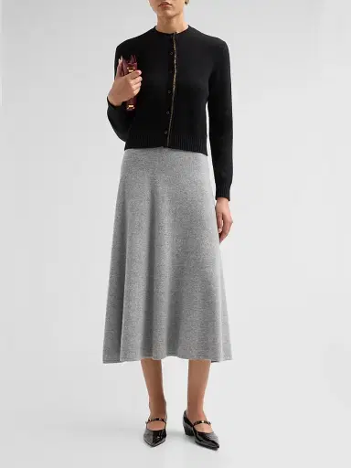 Fabiana Filippi Women's Platinum Filo Diamanté Wool-Silk-Cashmere Cardigan - Nero - Size 0 | Thumbnail 2