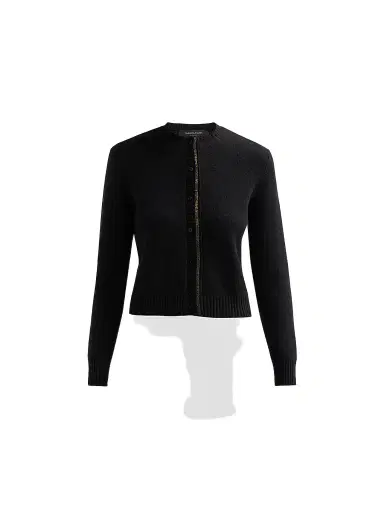 Fabiana Filippi Women's Platinum Filo Diamanté Wool-Silk-Cashmere Cardigan - Nero - Size 0 | Thumbnail 1