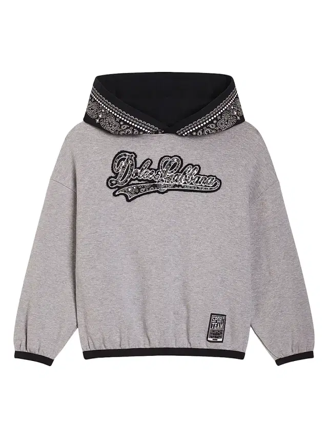 Little Boy's & Boy's Bandana Print Logo Hoodie - Variante Abbinata