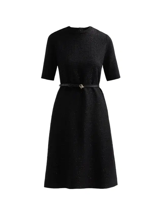 Fabiana Filippi Women's Sequined Virgin Wool-Blend Belted Knee-Length Dress - Nero