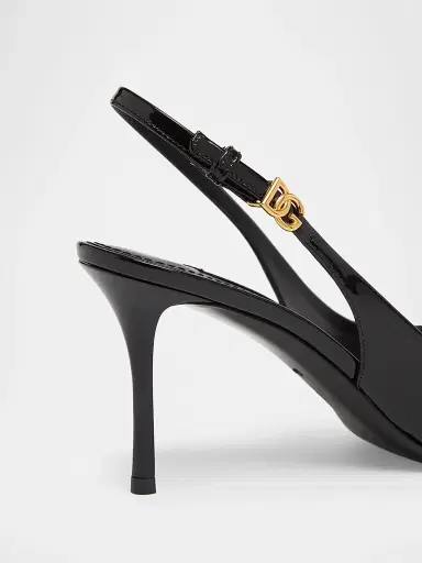 Dolce & Gabbana Women's Vernice 75MM Patent Leather Slingback Pumps - Nero | Thumbnail 5