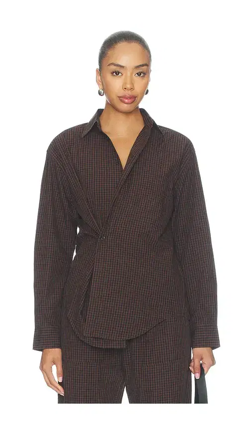 Pistola Mila Long Sleeve Button Down Wrap Top
