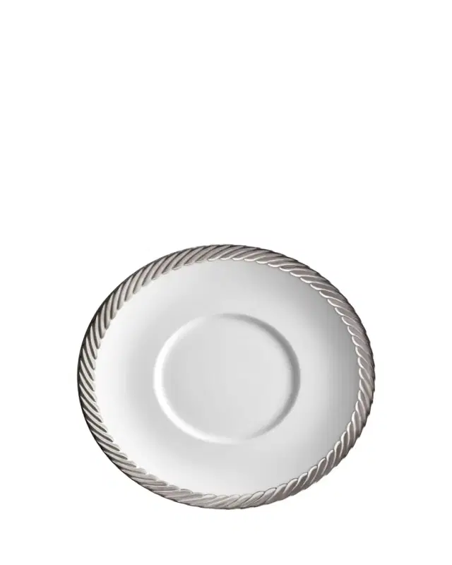 L'Objet Corde Saucer, White/Silver
