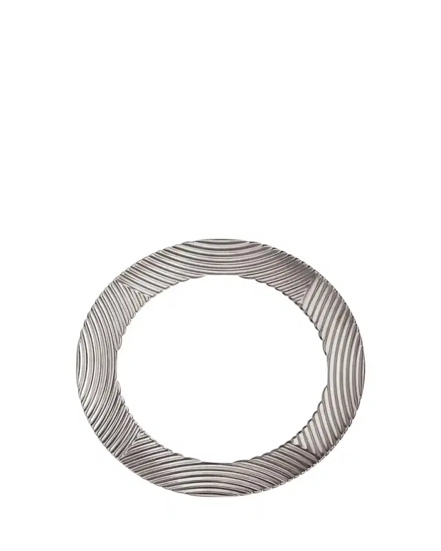 L'Objet Corde Wide-Rim Charger, White/Silver