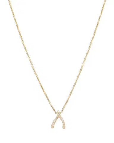 Jennifer Meyer Diamond Mini Wishbone Necklace 18K | Thumbnail 1 Jennifer Meyer Diamond Mini Wishbone Necklace 18K | Thumbnail 1