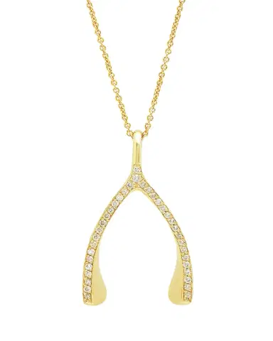Jennifer Meyer 18k Yellow Gold Diamond Wishbone Necklace | Thumbnail 1 Jennifer Meyer 18k Yellow Gold Diamond Wishbone Necklace | Thumbnail 1