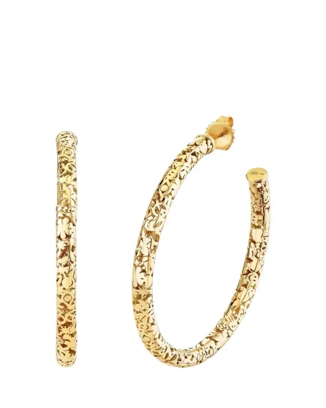 Sydney Evan Large Icon Wallpaper Tube Hoop Earrings