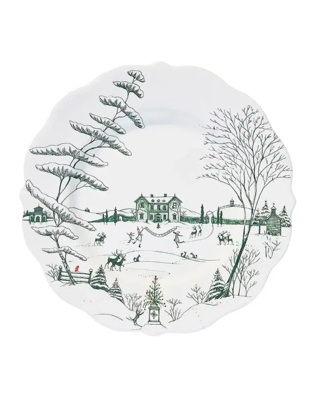 Juliska Country Estate Winter Frolic Dinner Plate - Evergreen