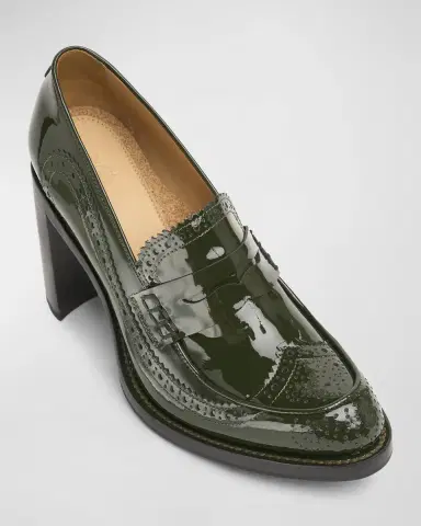 The Office of Angela Scott Mrs. Sophia Wing-Tip Penny Loafers | Thumbnail 2 The Office of Angela Scott Mrs. Sophia Wing-Tip Penny Loafers | Thumbnail 2