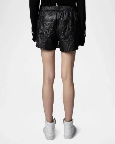 Zadig & Voltaire Crinkled Leather Pax Shorts | Thumbnail 2