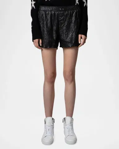 Zadig & Voltaire Crinkled Leather Pax Shorts | Thumbnail 3