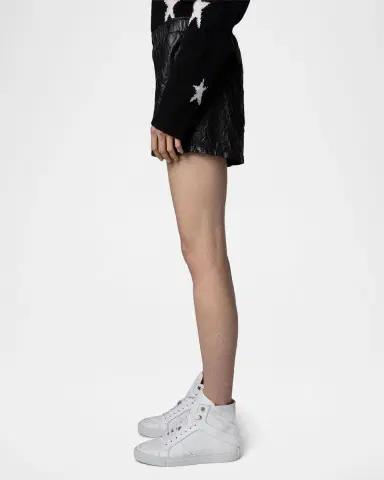 Zadig & Voltaire Crinkled Leather Pax Shorts | Thumbnail 4