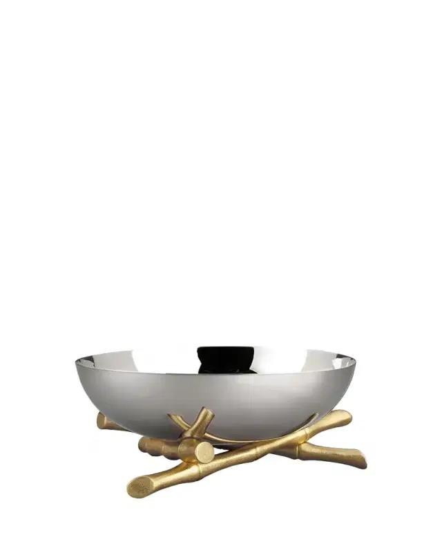 L'Objet Bambou 24K Gold-Plated Bowl, 12" Round