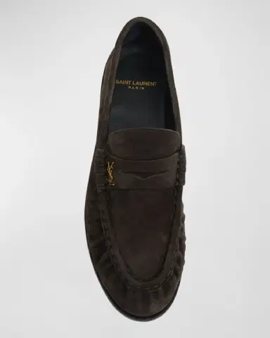 Saint Laurent Suede YSL Penny Loafers | Thumbnail 5 Saint Laurent Suede YSL Penny Loafers | Thumbnail 5