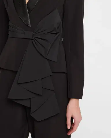 Aidan Mattox Straight-Leg Bow Stretch Crepe Jumpsuit | Thumbnail 5