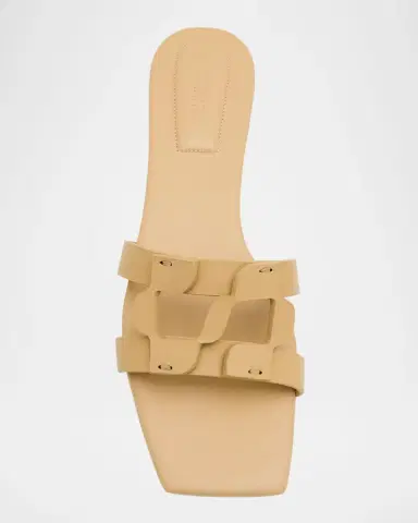 Simkhai Leather Monogram Flat Slide Sandals | Thumbnail 6 Simkhai Leather Monogram Flat Slide Sandals | Thumbnail 6