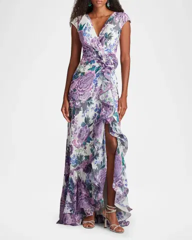 Tadashi Shoji Floral-Print Ruffle Gown | Thumbnail 2 Tadashi Shoji Floral-Print Ruffle Gown | Thumbnail 2