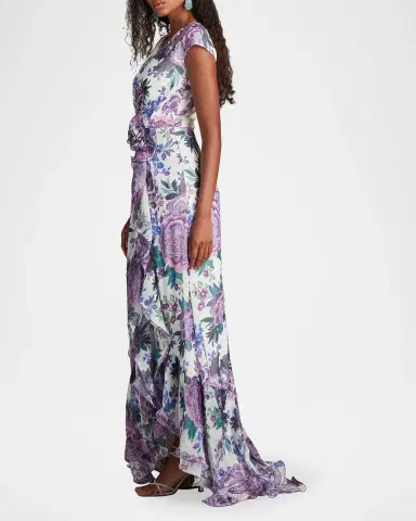 Tadashi Shoji Floral-Print Ruffle Gown | Thumbnail 4 Tadashi Shoji Floral-Print Ruffle Gown | Thumbnail 4