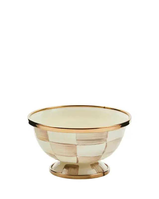 MacKenzie-Childs Mocha Check Little Sugar Bowl