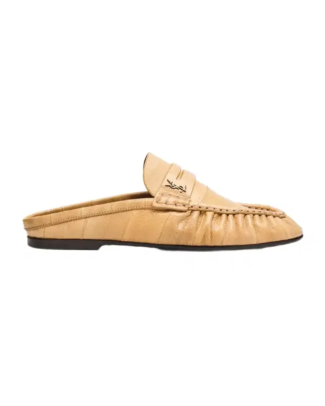 Saint Laurent Le Loafer Eel Leather Penny Loafer Mules
