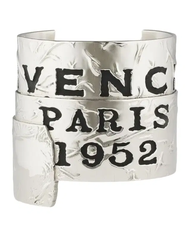 Givenchy Silvertone & Enamel Cuff Bracelet