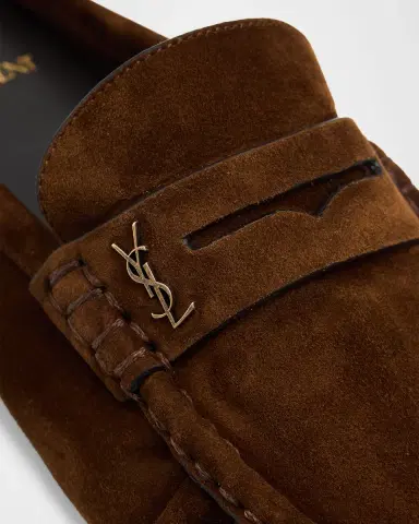 Saint Laurent Le Loafer Suede Penny Loafer Mules | Thumbnail 5 Saint Laurent Le Loafer Suede Penny Loafer Mules | Thumbnail 5