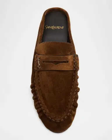 Saint Laurent Le Loafer Suede Penny Loafer Mules | Thumbnail 6 Saint Laurent Le Loafer Suede Penny Loafer Mules | Thumbnail 6