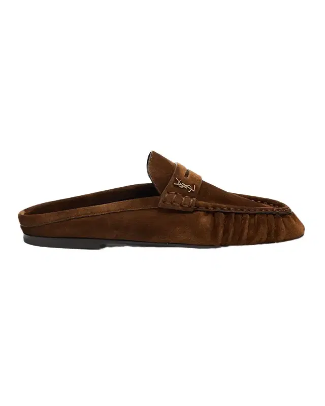 Saint Laurent Le Loafer Suede Penny Loafer Mules