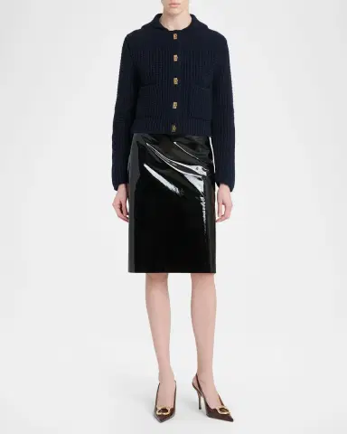 Ferragamo Gancini Sailor Collar Wool-Cashmere Cardigan | Thumbnail 2 Ferragamo Gancini Sailor Collar Wool-Cashmere Cardigan | Thumbnail 2