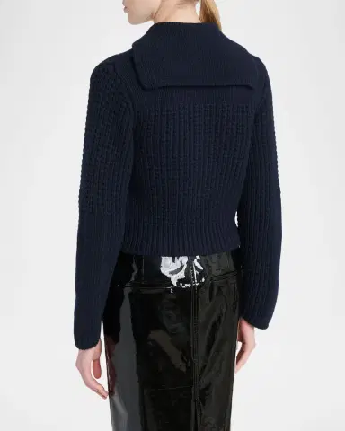 Ferragamo Gancini Sailor Collar Wool-Cashmere Cardigan | Thumbnail 3 Ferragamo Gancini Sailor Collar Wool-Cashmere Cardigan | Thumbnail 3