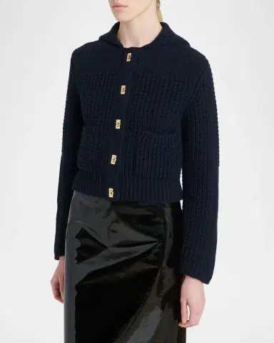 Ferragamo Gancini Sailor Collar Wool-Cashmere Cardigan | Thumbnail 4 Ferragamo Gancini Sailor Collar Wool-Cashmere Cardigan | Thumbnail 4