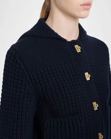 Ferragamo Gancini Sailor Collar Wool-Cashmere Cardigan | Thumbnail 5 Ferragamo Gancini Sailor Collar Wool-Cashmere Cardigan | Thumbnail 5