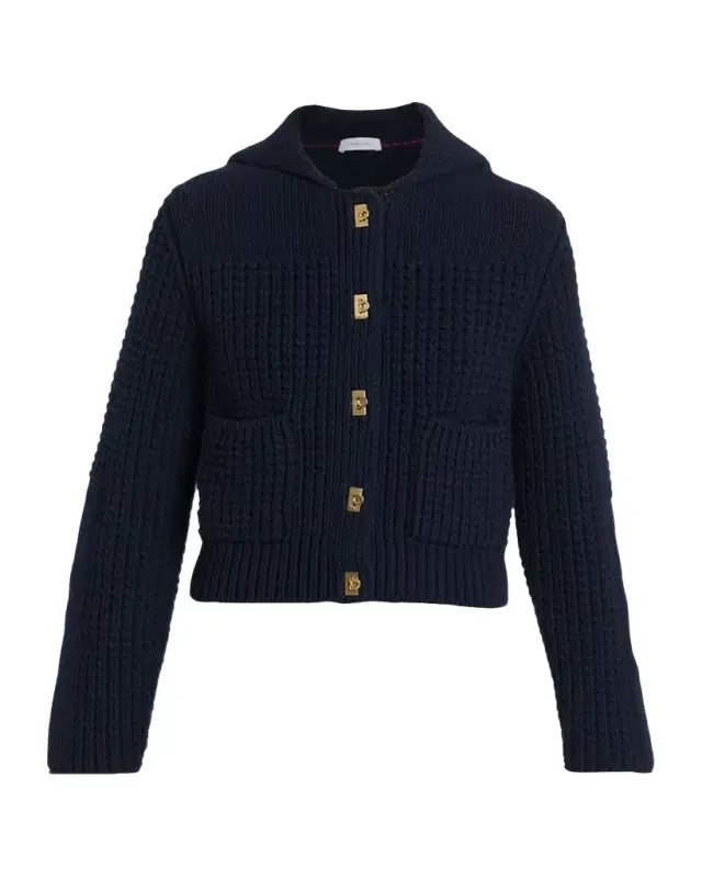 Ferragamo Gancini Sailor Collar Wool-Cashmere Cardigan