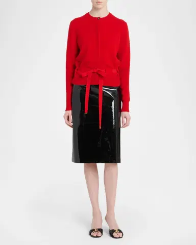 Ferragamo Belted Cashmere Crewneck Cardigan | Thumbnail 2 Ferragamo Belted Cashmere Crewneck Cardigan | Thumbnail 2