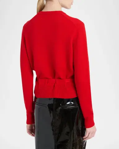 Ferragamo Belted Cashmere Crewneck Cardigan | Thumbnail 3 Ferragamo Belted Cashmere Crewneck Cardigan | Thumbnail 3