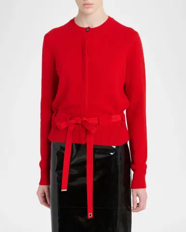 Ferragamo Belted Cashmere Crewneck Cardigan | Thumbnail 4 Ferragamo Belted Cashmere Crewneck Cardigan | Thumbnail 4