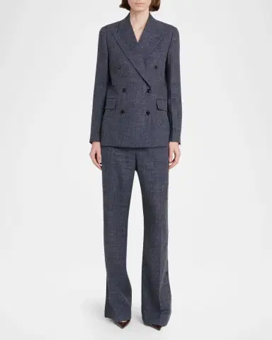 Ferragamo Double-Breasted Wool-Linen Jacket | Thumbnail 2