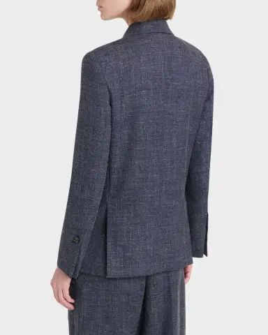 Ferragamo Double-Breasted Wool-Linen Jacket | Thumbnail 3