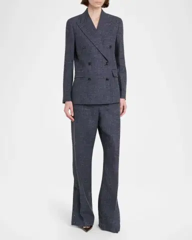 Ferragamo Double-Breasted Wool-Linen Jacket | Thumbnail 6