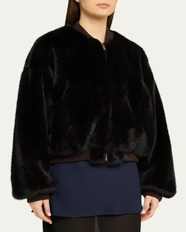 Maison Margiela Faux Fur Bomber Jacket | Thumbnail 4
