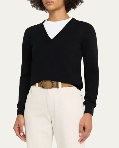 Brunello Cucinelli V-Neck Cashmere Sweater | Thumbnail 4 Brunello Cucinelli V-Neck Cashmere Sweater | Thumbnail 4