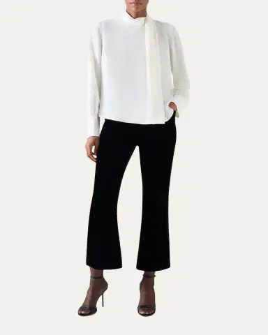 Akris punto Long-Sleeve Silk Scarf Blouse | Thumbnail 2 Akris punto Long-Sleeve Silk Scarf Blouse | Thumbnail 2