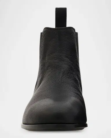 Ferragamo Men 's Grained Leather Micro-Gancio Chelsea Boots | Thumbnail 3 Ferragamo Men 's Grained Leather Micro-Gancio Chelsea Boots | Thumbnail 3